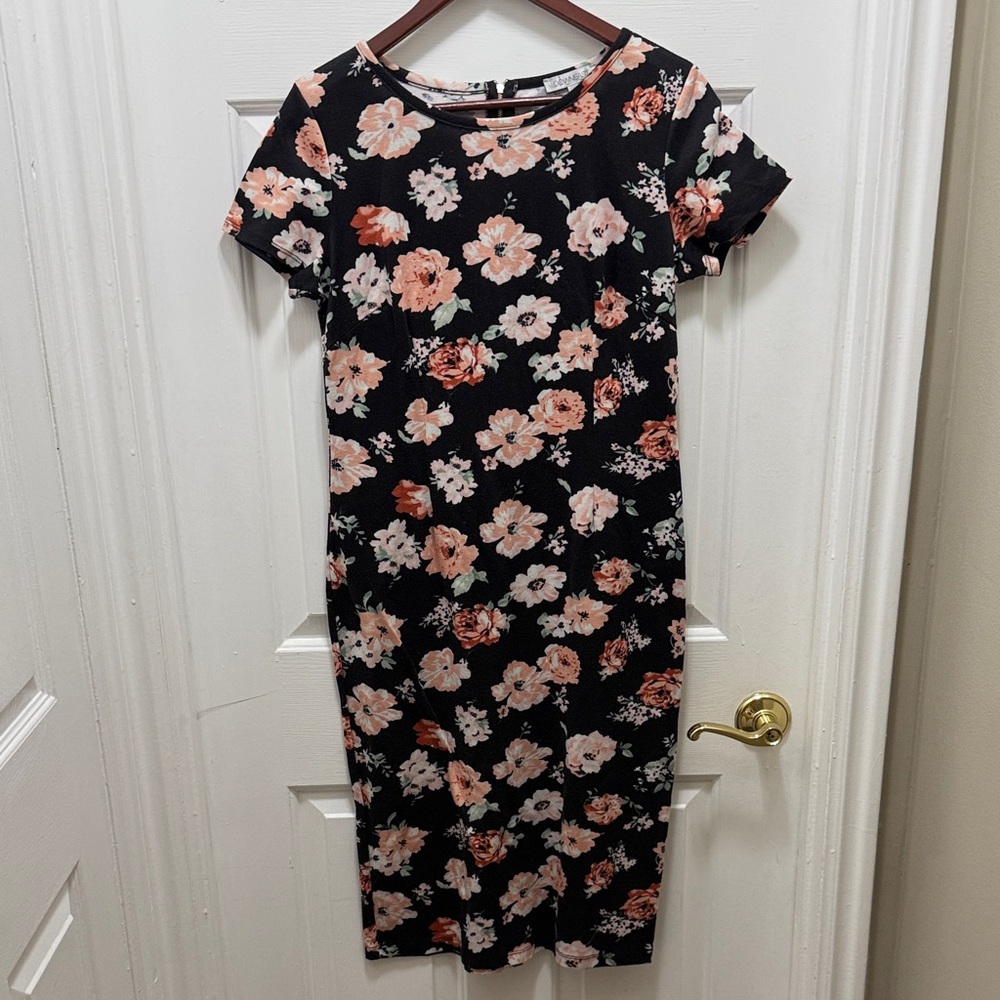 DownEast Floral Print Midi Dress